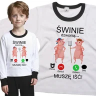 Piżamy dla dziewczynek - Piżama dziecięca Muszę Iść Świnie Dzwonią 98/104 - VoloDonum - miniaturka - grafika 1