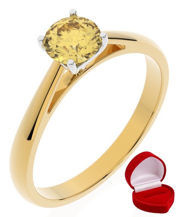 ZŁOTY PIERŚCIONEK ZARĘCZYNOWY 585 14k SZAFIR 0,50 ct + PUDEŁKO R12