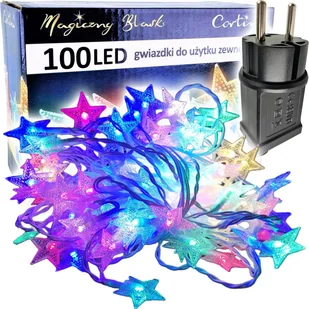 LAMPKI CHOINKOWE GWIAZDKI 100 LED ZEWNĘTRZNE - Oświetlenie świąteczne - miniaturka - grafika 1