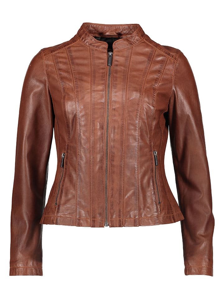 Bugatti Skórzana kurtka w kolorze jasnobrązowym