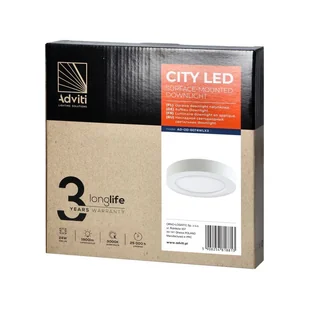CITY LED 24W, oprawa downlight, natynkowa, okrągła, 1900lm, 3000K, biała, wbudowany zasilacz LED - Lampy sufitowe - miniaturka - grafika 2