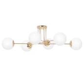 Lampy sufitowe - Lampa sufitowa z kloszami i złotymi elementami K-5404 - miniaturka - grafika 1