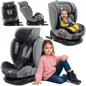 Foteliki samochodowe - FOTELIK SAMOCHODOWY OBROTOWY 360° SZARO-CZARNY 40-150 CM i-Size R129 + ISOFIX - miniaturka - grafika 1