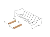 Akcesoria do grilla - GRILLMEISTER Stojak do grillowania kurczaka / Uchwyt na żeberka / Prasa do hamburgerów / Zestaw do marynat / Pokrywa na hamburgery (Uchwyt na żeberka) - miniaturka - grafika 1