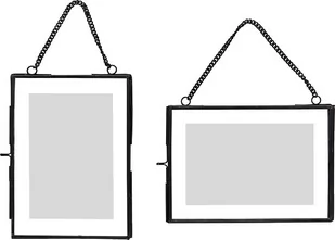 Hubsch Ramka na zdjęcia czarna na łańcuszku 2 szt. 408027 - Ramki na zdjęcia - miniaturka - grafika 2