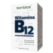 Sanbios Witamina B12 metylokobalamina Suplement diety 30 kaps. - Witaminy i minerały - miniaturka - grafika 1