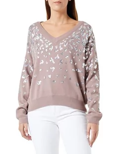 IDONY Damski sweter z dzianiny 11019451-ID02, szarobrązowy srebrny, XL/XXL, szarobrązowy, srebrny, XL-XXL - Swetry damskie - miniaturka - grafika 1