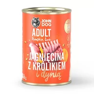 Mokra karma dla psów - JOHN DOG Jagnięcina z królikiem i dynią Adult 400g - miniaturka - grafika 1