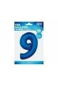 GODAN Balon foliowy "9" niebieski 85cm - Balony i akcesoria - miniaturka - grafika 3