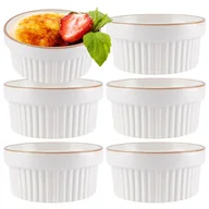 Naczynia żaroodporne - Miseczki do zapiekania porcelanowe białe 6 szt. 275 ml - miniaturka - grafika 1