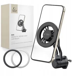 TECH-PROTECT N56 MAGNETIC MAGSAFE ROTABLE VENT CAR MOUNT BLACK - Uchwyty samochodowe do telefonów - miniaturka - grafika 1