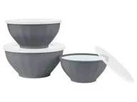 Pojemniki kuchenne - SILVERCREST® Zestaw 3 misek z pokrywką (Szary) - miniaturka - grafika 1