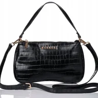 Torebki damskie - TOREBKA DAMSKA LISTONOSZKA MONNARI czarna baguette - miniaturka - grafika 1