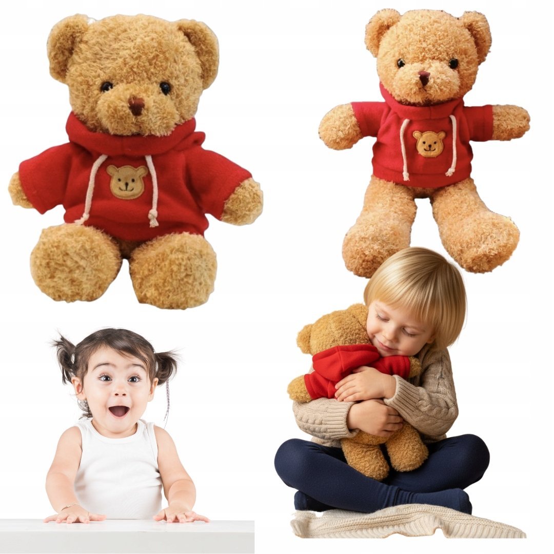 MIS PLUSZOWY MASKOTKA PRZYTULANKA MIEKKI DUZY W SWETERKU UBRANKU 30 CM XL