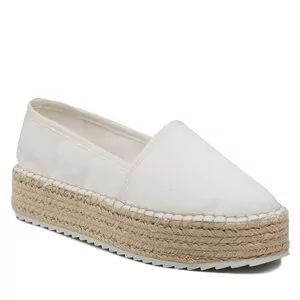 Espadryle damskie - Espadryle Tommy Jeans - Flatform Espadrille EN0EN02078 White 0K4 - grafika 1