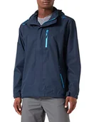 Kurtki męskie - CMP męska kurtka przeciwdziałająca rozdarciu poliestrowa kurtka przeciwdeszczowa z odpinanym kapturem, Black Blue, 54 - miniaturka - grafika 1