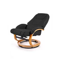 Fotele - Fotel Wypoczynkowy z Podnóżkiem Matador Czarny Halmar - miniaturka - grafika 1