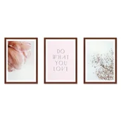 Ramki na zdjęcia - Zestaw ramek brązowych galeria ramek na 3 zdjęcia + szablon do powieszenia ram - miniaturka - grafika 1