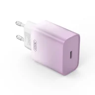 Ładowarki do telefonów - XO ładowarka sieciowa CE18 PD 30W 1x USB-C fioletowo-biała - miniaturka - grafika 1