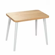 Ławy i stoliki kawowe - Stolik kawowy prostokątny z drewna dębowego Modern Oak, Wykończenie nogi - Buk - farba szara, Wysokość [cm] - 47, Wymiary [cm] - 40x60 - miniaturka - grafika 1