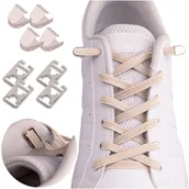 Akcesoria obuwnicze - Sznurówki elastyczne dwa rodzaje zapięć kremowe - miniaturka - grafika 1