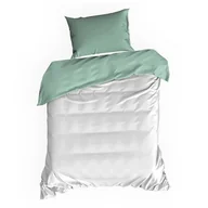 Pościel - Eurofirany Pościel dwustronna biało-miętowa satynowa Nova3 140x200 ef-psc-nova3b+mięt-140 - miniaturka - grafika 1