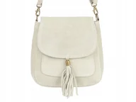 Torebki damskie - Torebka Damska Skórzana Skóra Naturalna Listonoszka Na Ramię retro Ecru - miniaturka - grafika 1