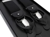 Paski - Czarne szelki męskie do spodni na guziki G1 - miniaturka - grafika 1