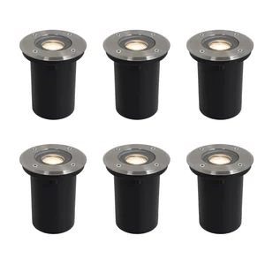 QAZQA Zestaw 6 nowoczesnych lamp ogrodowych do zabudowy stalowych 35 mm regulowanych IP65 - Delux - Lampy ogrodowe - miniaturka - grafika 1