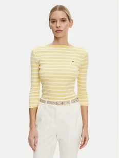 Tommy Hilfiger Bluzka New Cody WW0WW40589 Żółty Slim Fit - Bluzki damskie - miniaturka - grafika 1