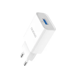 Dudao ładowarka sieciowa EU USB 5V/2.4A QC3.0 Quick Charge 3.0 + kabel przewód micro USB biały (A3EU + Micro white) - Ładowarki do telefonów - miniaturka - grafika 4