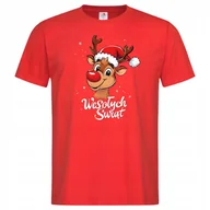 Koszulki męskie - Koszulka męska Świąteczna prezent na Święta Renifer Rudolf Wesołych Świąt - miniaturka - grafika 1