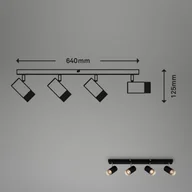 Lampy sufitowe - Briloner Reflektor sufitowy Plek GU10 czarny/srebrny 4-punktowy - miniaturka - grafika 1