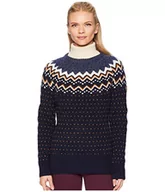 Bluzy damskie - Fjallraven Damska bluza Övik Knit Sweater W niebieski niebieski (Dark Navy 555) XL 89941 - miniaturka - grafika 1