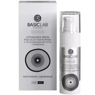 BasicLab Liftingujące Serum pod Oczy i na Powieki z 10% Kompleksem Peptydów i Ceramidami 30ml - Kosmetyki pod oczy - miniaturka - grafika 1