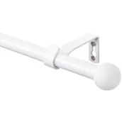 Karnisze - Karnisz pojedynczy Base I 240 cm 16 mm kula biały mat - miniaturka - grafika 1