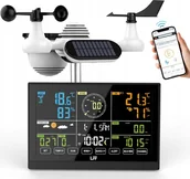 Stacje pogodowe - LFF Radiowa stacja pogodowa czujniki zewnętrzny deszczomierz Wi-Fi LCD nowa - miniaturka - grafika 1