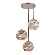 Lampy sufitowe - Italux LAMPA wisząca PALERMO PND-2424-3S-GD metalowa OPRAWA geometryczny ZWIS kaskada złota PND-2424-3S-GD - miniaturka - grafika 1