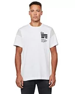 Koszulki męskie - G-STAR RAW Męski T-shirt C&s Back Graphic Loose, White C336-110, XXS - miniaturka - grafika 1