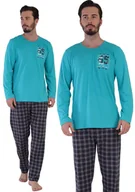 Piżamy damskie - Piżama Męska bawełniana Vienetta 1XL duże rozmiary z długim rękawem +size - miniaturka - grafika 1