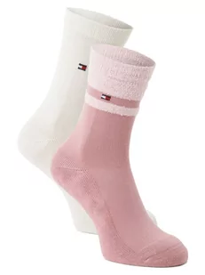 Tommy Hilfiger - Skarpety damskie pakowane po 2 szt., różowy|biały - Skarpetki damskie - miniaturka - grafika 1