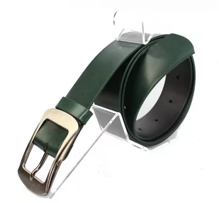 Pasek Damski Skórzany Gładki COMPLEX (PL) 40 mm CIEMNY ZIELONY Szeroki - Paski - miniaturka - grafika 4