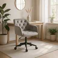 Fotele i pufy dla dzieci - Fotel Młodzieżowy Obrotowy KONOR Szary Welurowy Nowoczesny - miniaturka - grafika 1