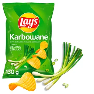 Lays - Chipsy ziemniaczane karbowane o smaku zielonej cebulki - Chipsy - miniaturka - grafika 1