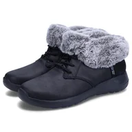 Botki damskie - Skechers Damskie botki ON-The-GO Joy Cozy Charm, czarne, 39 EU, Czarny, 39.5 EU - miniaturka - grafika 1