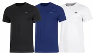 Koszulki męskie - 4F ZESTAW 3szt. 3-PAK MÄSKA KOSZULKA T-SHIRT 100% BAWEĹNA / rozm L - miniaturka - grafika 1