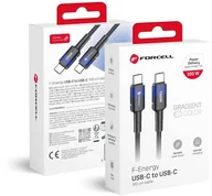 Kable komputerowe i do monitorów - Kabel USB C do USB C Forcell F-Energy QC4.0 PD 5A 100W Gradient 1 m C357 czarny - miniaturka - grafika 1