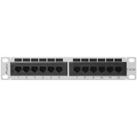 Akcesoria do szaf serwerowych - Lanberg Patch Panel 12 Port 1U 10 cali kategoria 5e szary - miniaturka - grafika 1