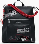 Plecaki - Stylowy plecak damski w kolorze czarnym z nadrukiem i haftem Mickey - miniaturka - grafika 1