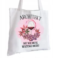 Torby i wózki na zakupy - Torba Bawełniana biała dla Architekta Na Prezent ekologiczna Trwały Nadruk - miniaturka - grafika 1